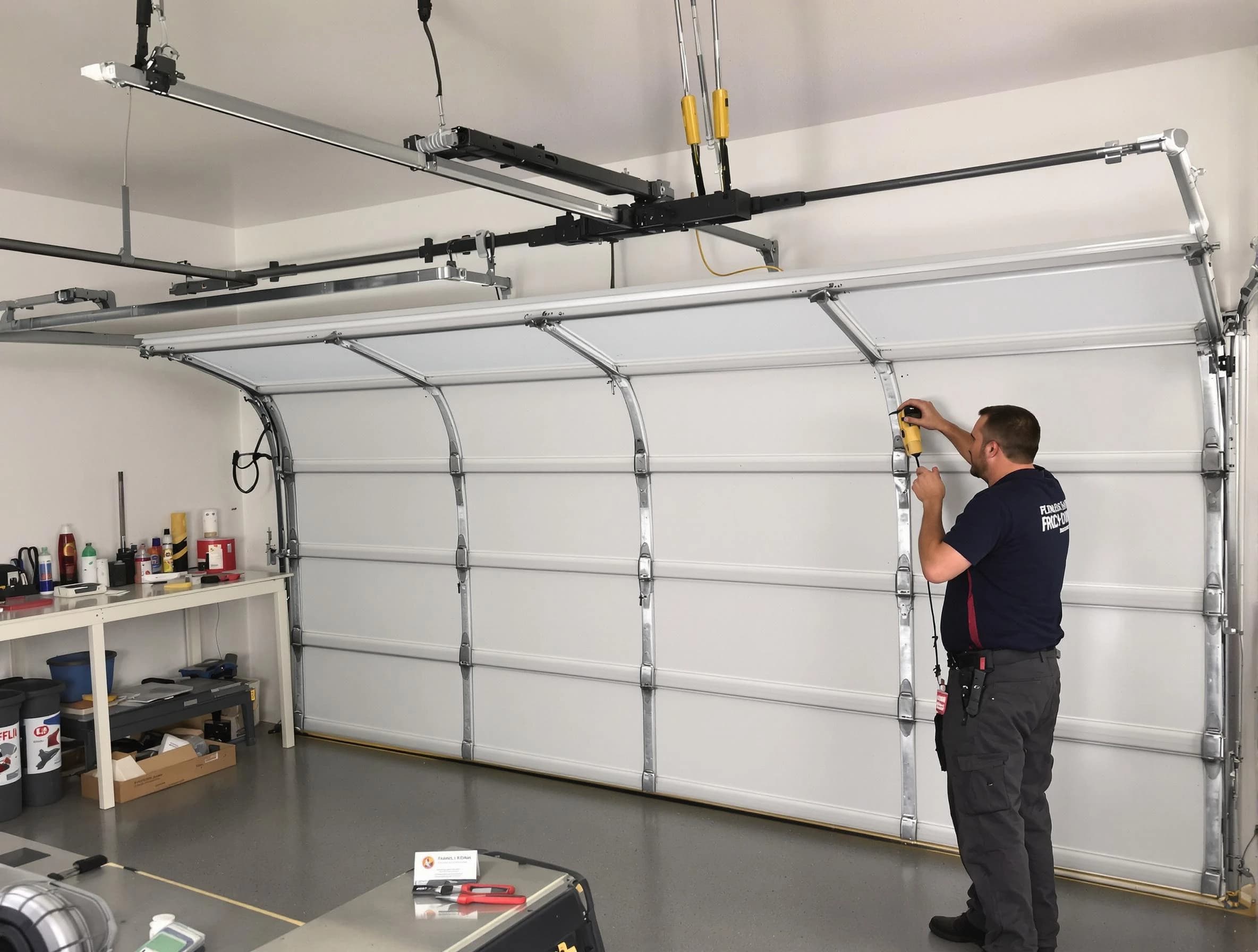 Moon Garage Door Repair certified technician performing overhead door system repair in Moon