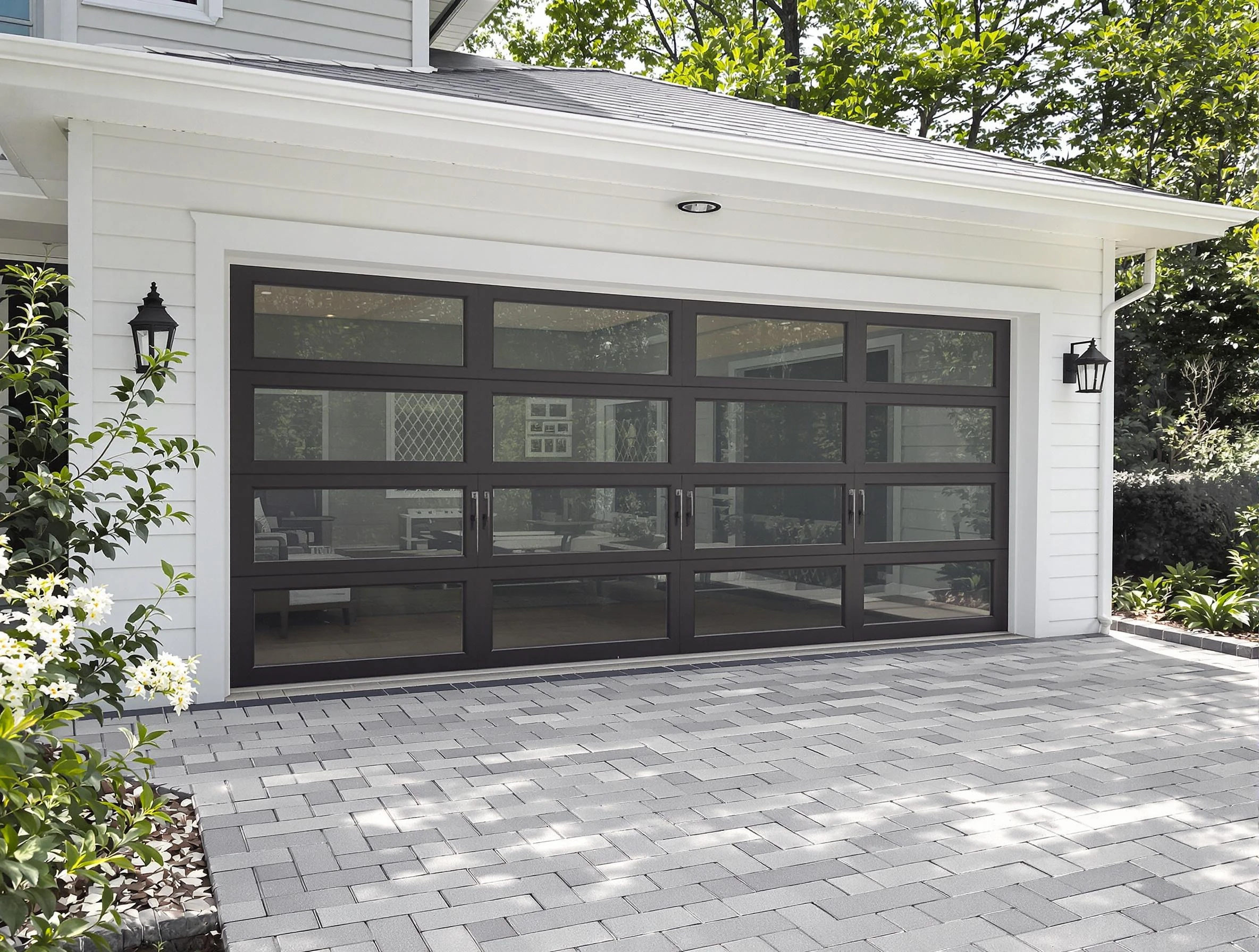 Moon Garage Door Repair design specialist presenting custom garage door options to Moon homeowner