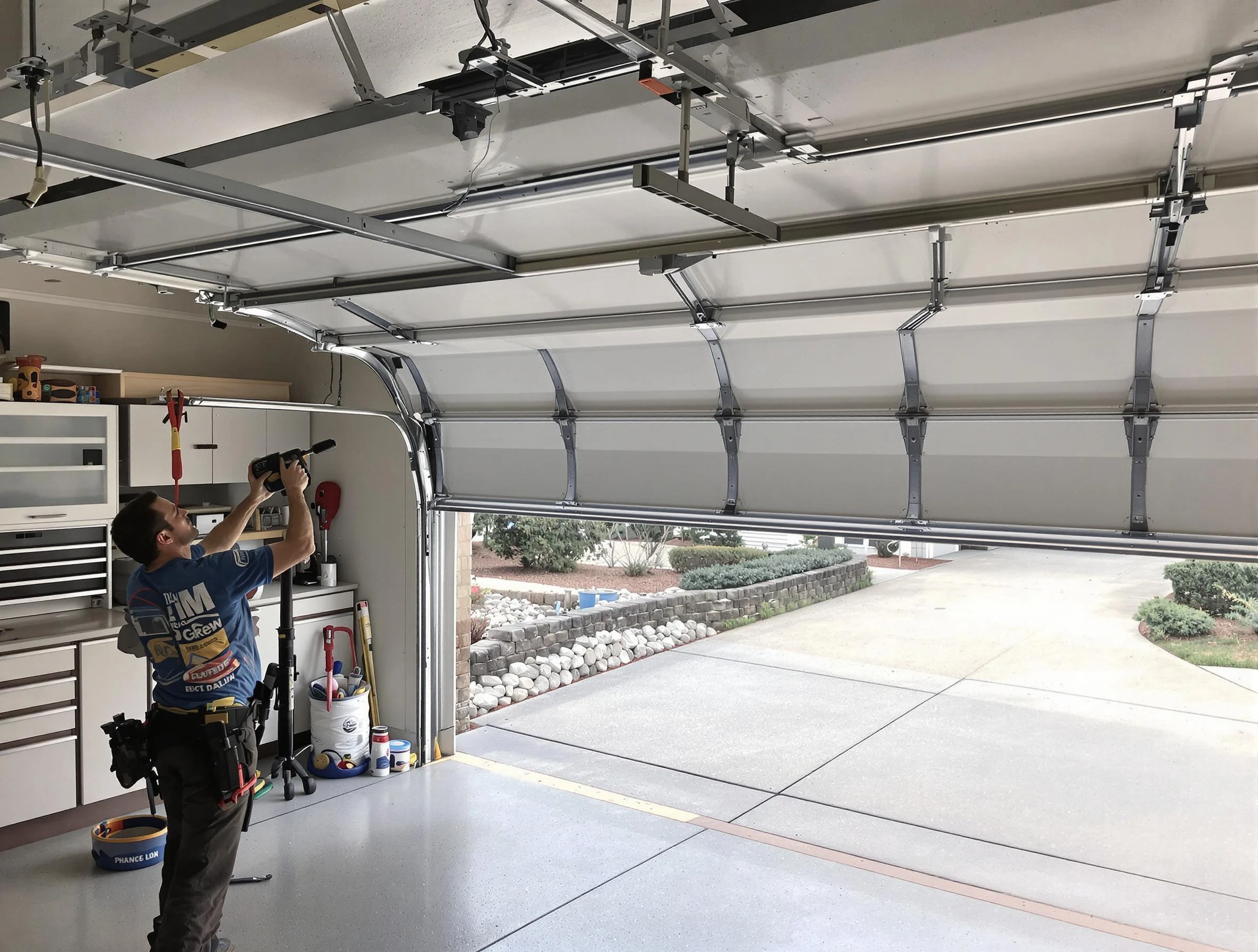 Garage door track repair service by Moon Garage Door Repair in Moon